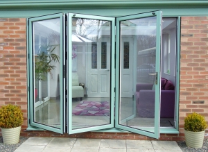 Green Bi-Fold Doors