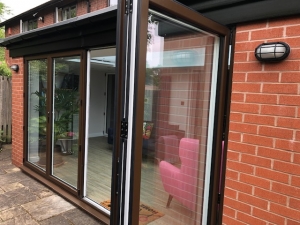 Brown Bi-Fold Doors